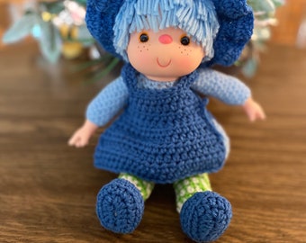 Blueberry Muffin Strawberry Friend Crocheted Doll