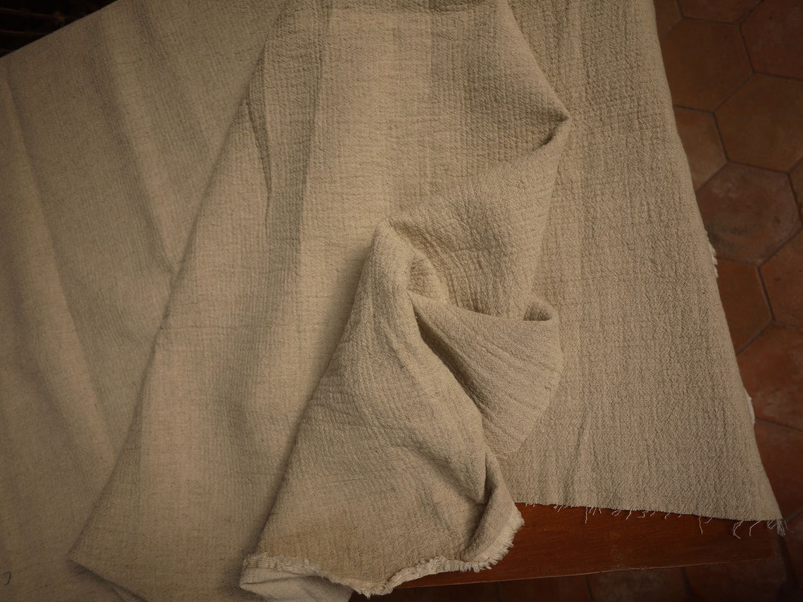 Hemp/Cotton fabric 1.4m natural colour unbleached. Length Etsy