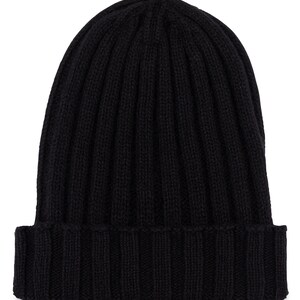 100% Cashmere Beanie Made in Italy. For Men or Women. Black or Gray. Black