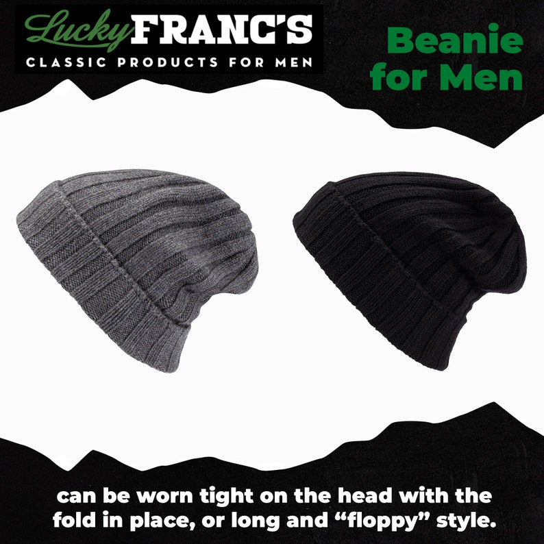 100% Cashmere Beanie Made in Italy. For Men or Women. Black or Gray. image 4