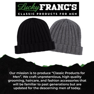 100% Cashmere Beanie Made in Italy. For Men or Women. Black or Gray. image 3