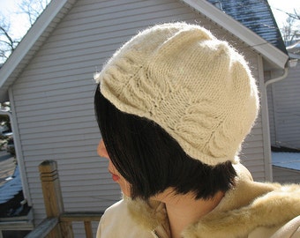 Lumi scalloped easy lace hat digital knitting pattern