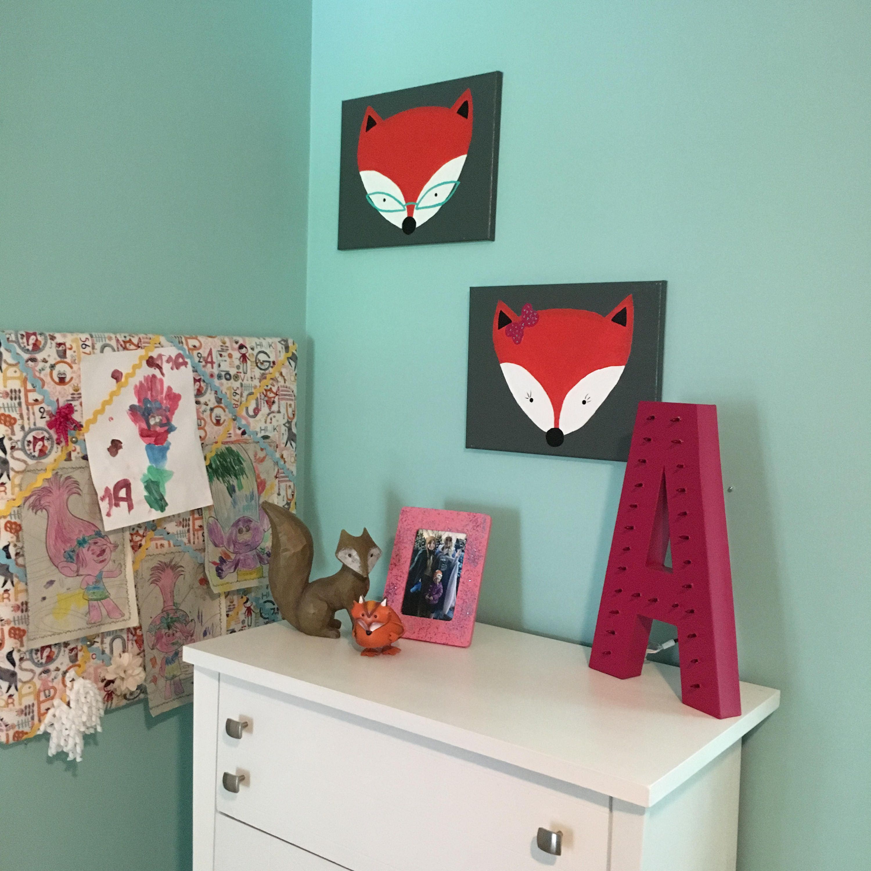 Woodland Fox Fox Nursery Girl Room Decor Fox with Bow Cute Etsy
