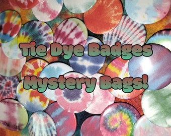 Mystery Bag of Five Tie Dye Button Badges (32mm)