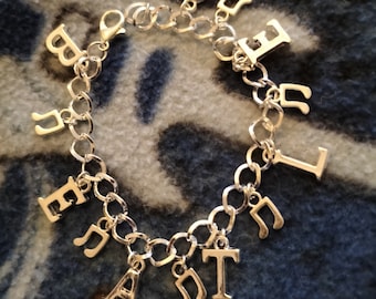 Beatles Inspired Word Charm Bracelet