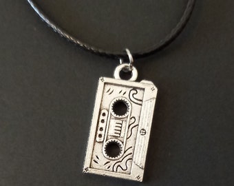 Music Cassette on Cord necklace