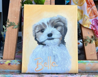 Custom Pet Portraits 8"x10" Canvas | Painting from Photograph | Custom Artwork | Sentimental Gift Idea | Pet Memorial