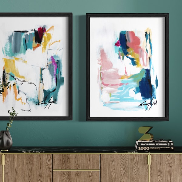 Fine Art Prints, Gallery Wall Set, Contemporary art, Set of 2 prints, Abstract Paintings, Giclée Print, Modern Painting