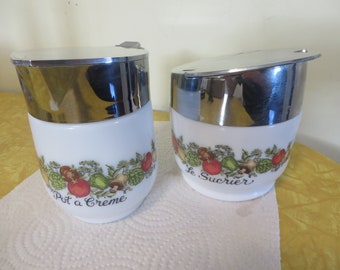 Vintage Gemco Spice Of Life Creamer And Sugar Bowl