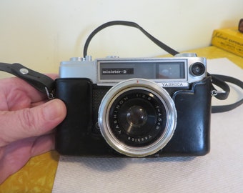 Vintage Yashica Minister-D 35mm Camera, Yashinon 1:2.8 f=45cm Lens With Case