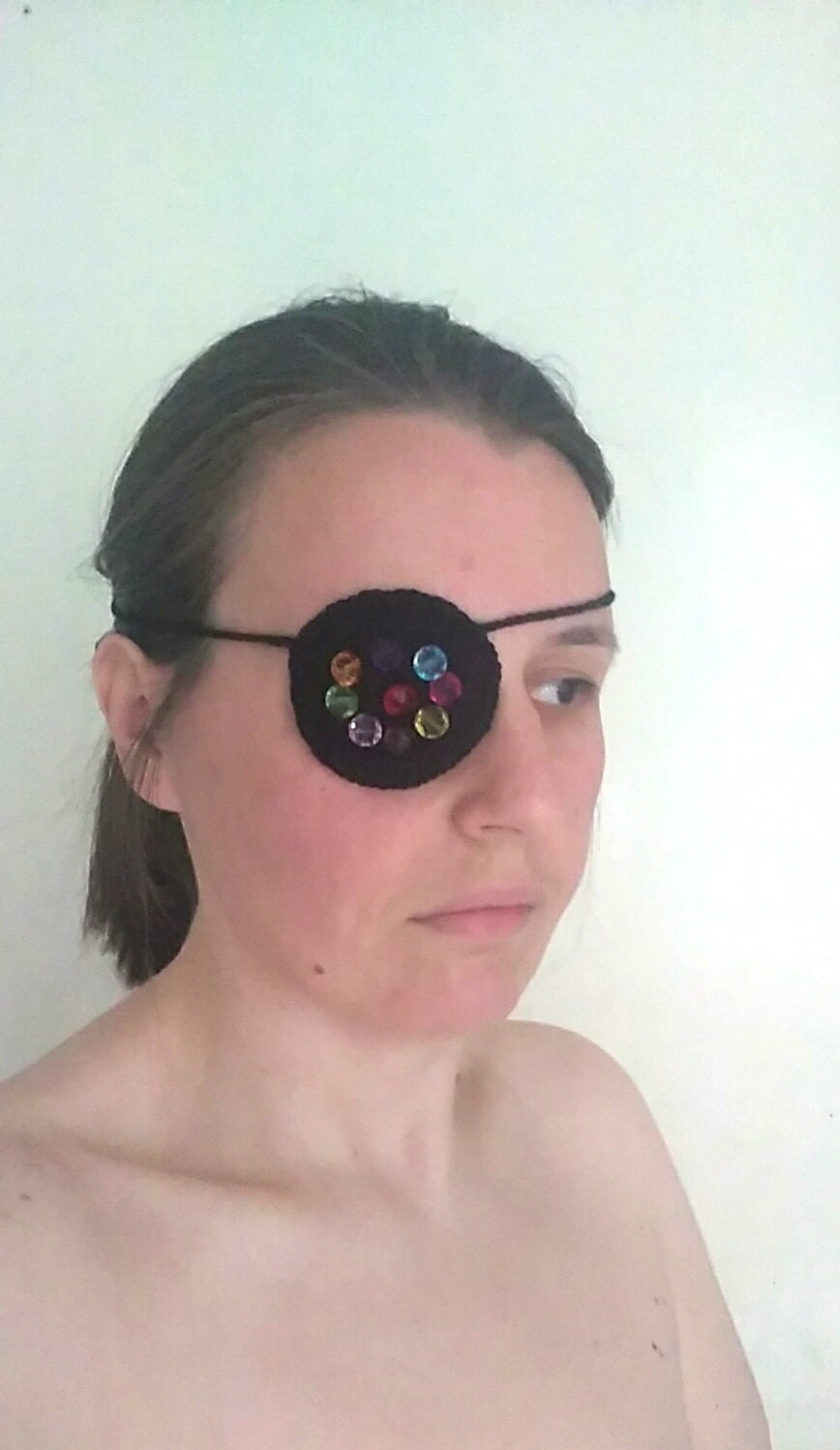 Black eye mask with beads Festival mask Halloween mask Etsy