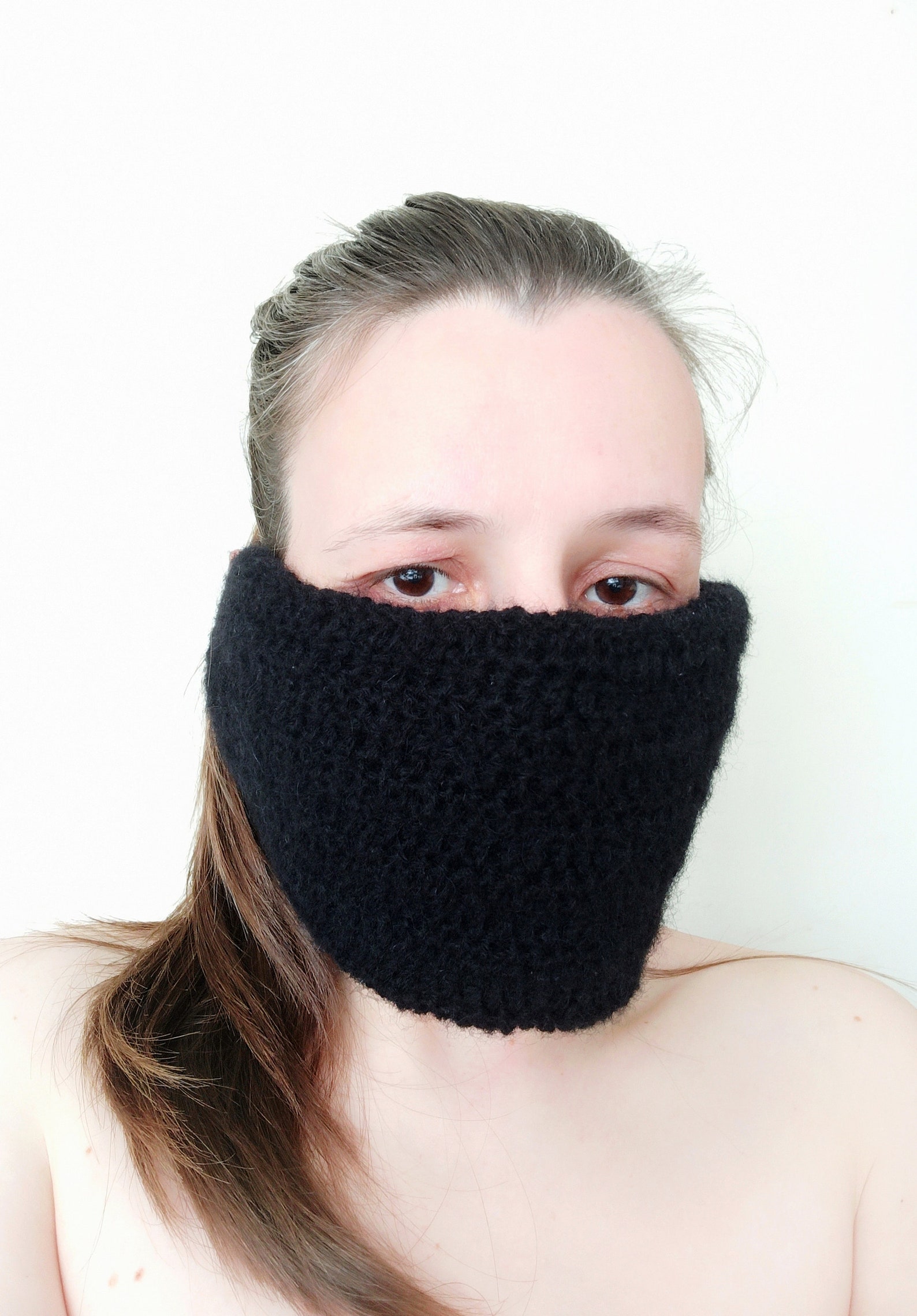 black mohair balaclava