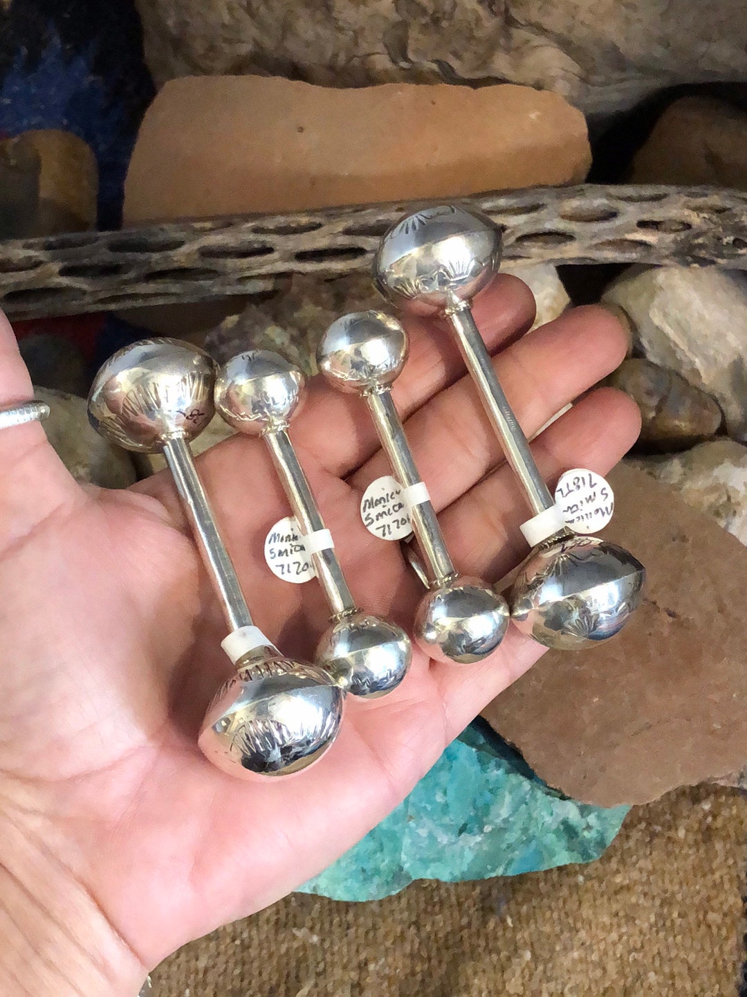Navajo Sterling Silver Baby Rattle, Baby Gift, Silver Rattle, Native