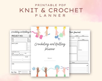 Knitting & Crochet Planner - 11-page printable PDF - A4 Size - Journal - Tracker