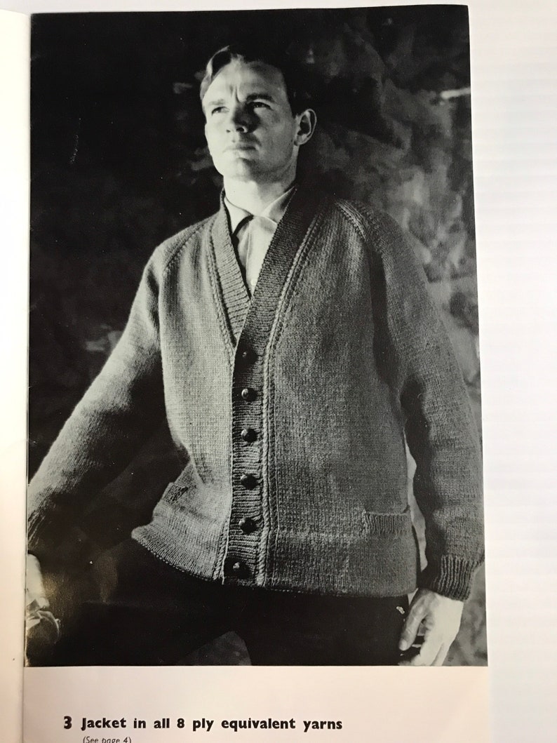 Villawool Knitting Pattern Book 108 Mens 5ply, 8ply, 12ply Vintage image 3