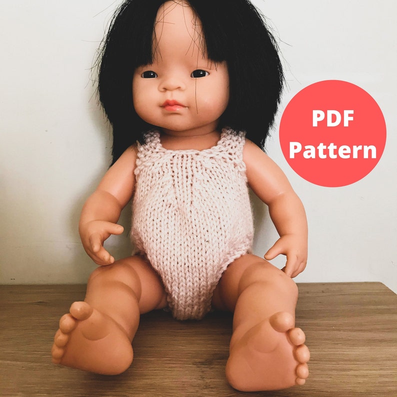 Romper for 38cm Miniland Doll Knitting Pattern image 1