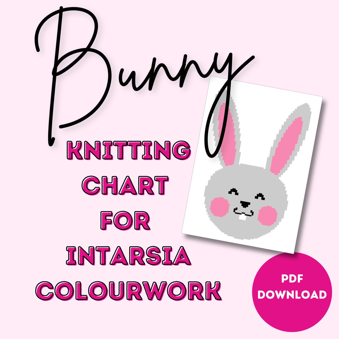 Color Work Knitting Chart Rabbit Bunny Knitting Chart Intarsia Colourwork Easter - Etsy