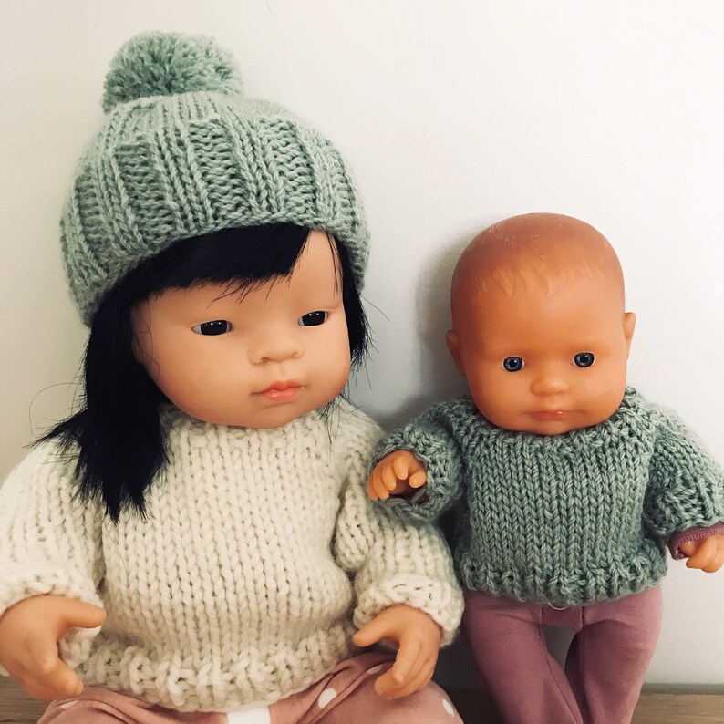 Knitting Pattern for 38cm Miniland Doll Sweater image 4