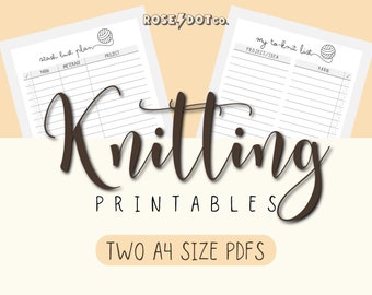 Knitting To-Do List & Stash Busting List - A4 - Knitter Printables - Planner Pages for Knitters - To-Knit List - Yarn Stash Planner Journal