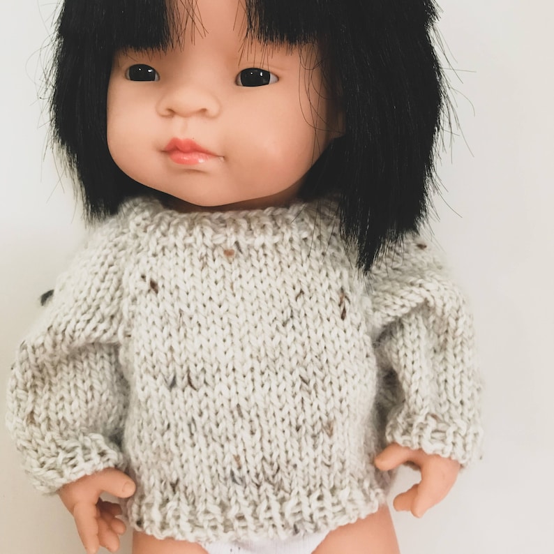 Knitting Pattern for 38cm Miniland Doll Sweater image 2