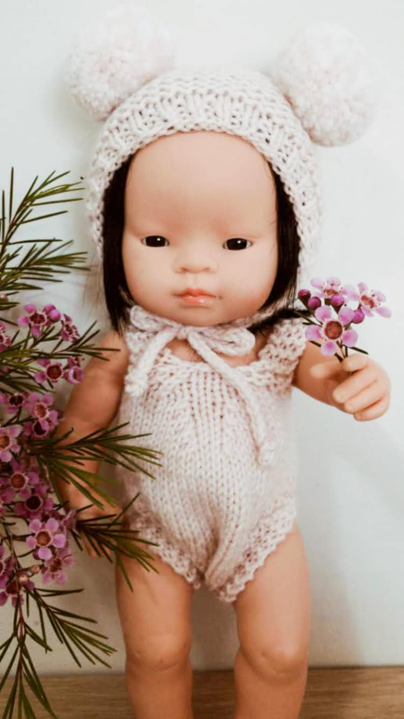 Romper for 38cm Miniland Doll Knitting Pattern image 3