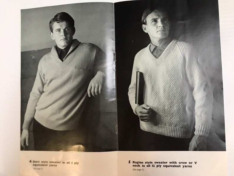 Villawool Knitting Pattern Book 108 Mens 5ply, 8ply, 12ply Vintage image 4