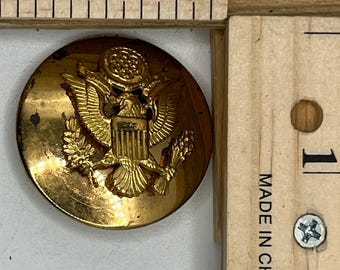 Vintage U.S. Great Seal Military Button Brass Uniform Insignia Collectible 1"