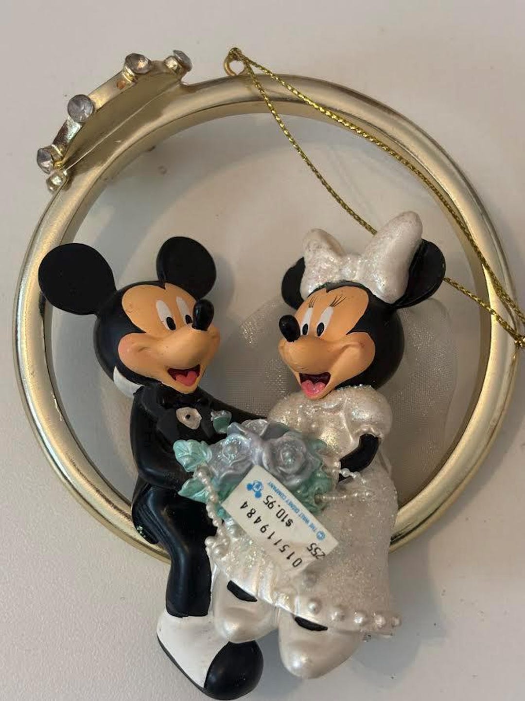 Disney Mickey and Minnie Mouse Wedding Ring Ornament - Etsy
