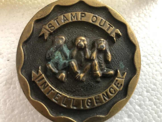 Vintage Stamp Out Intelligence Antique Style Classic Lightweight Belt Buckle