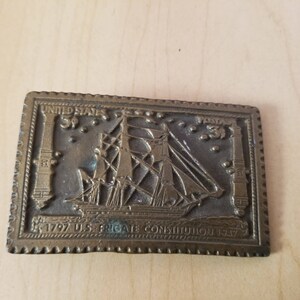 Vintage Solid Brass Belt Buckle