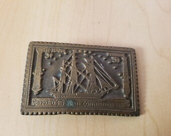 Vintage Solid Brass Belt Buckle
