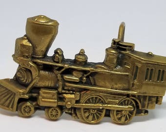 Vintage Solid Brass 1978' Baron Train Belt Buckle