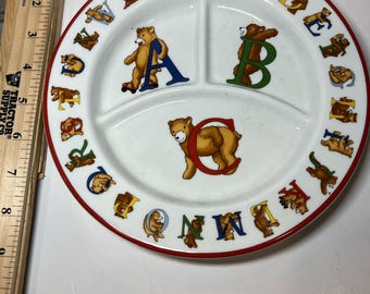 Tiffany & Co. Alphabet Bears Plate 1994 Vintage Kids Porcelain