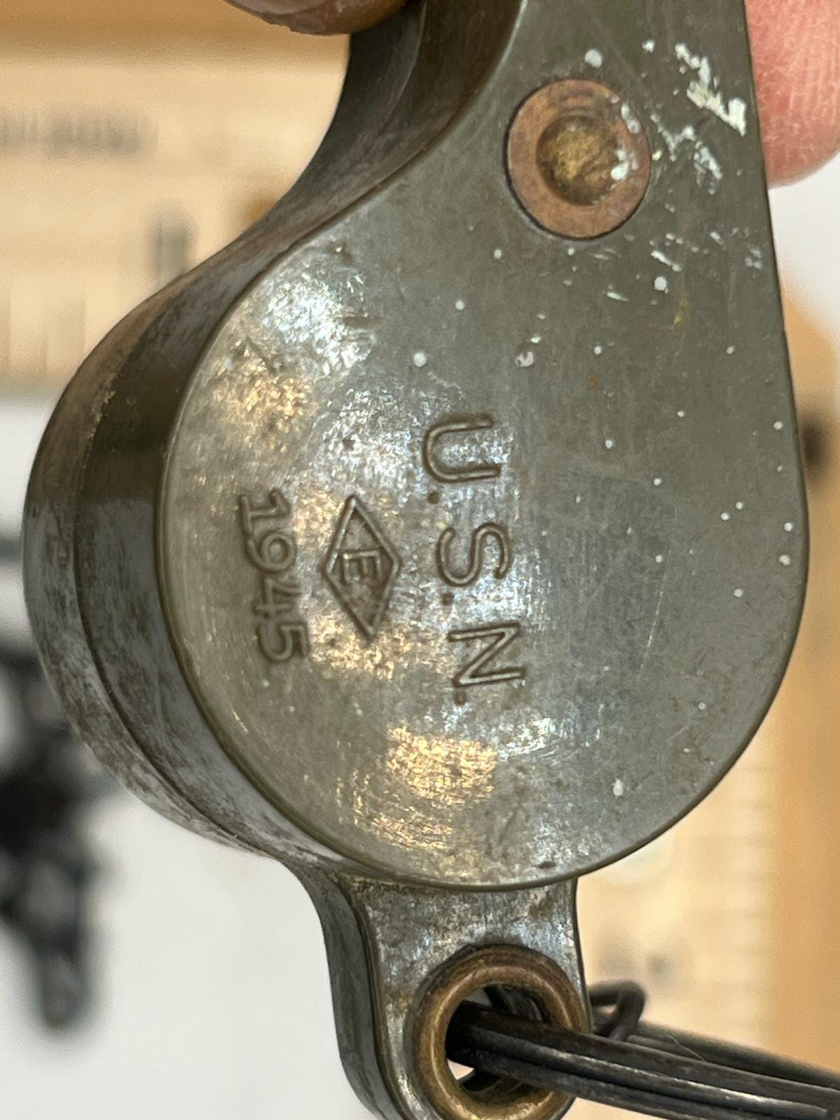 USN 1945 Military Whistle Vintage Metal Navy Signal Whistle With