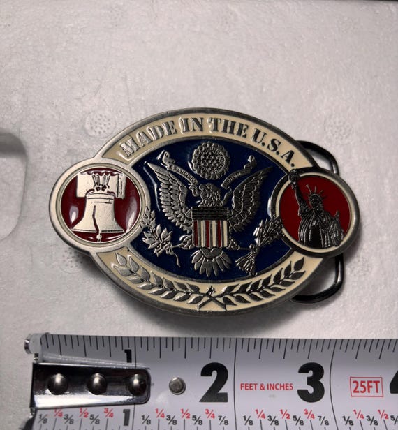 Boucle De Ceinture The American State Of Change 1976 - Style Casual - Thème Patriotique - Occasion Bon état