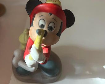 Vintage Disney Mickey Mouse-beeldje brandweercommandant