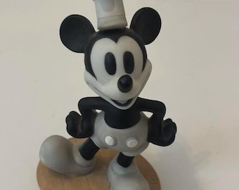 Keramik Figur von Vintage Disney's Micky Maus im Steamboat Willie Stil