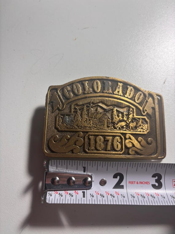 Brass Belt Buckle – Centennial of Colorado Statehood 1876
