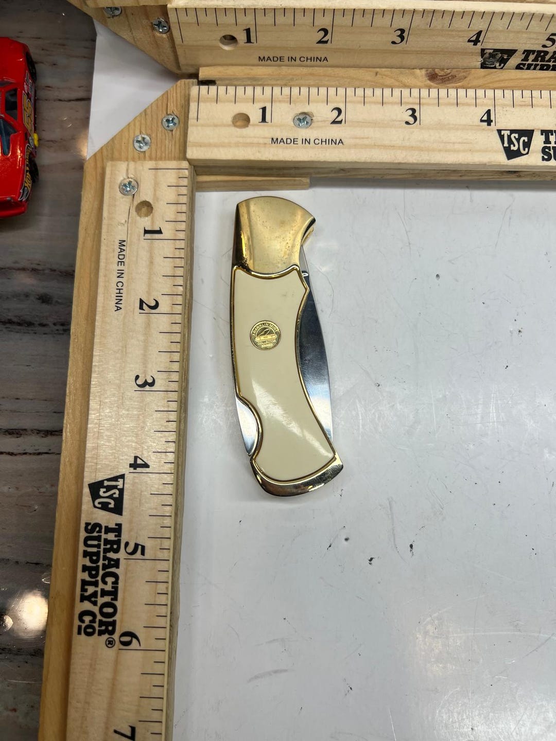 フランクリン ミント  コレクターナイフ Franklin Mint Collector Knife Deer Wildlife Gold Folding Pocket