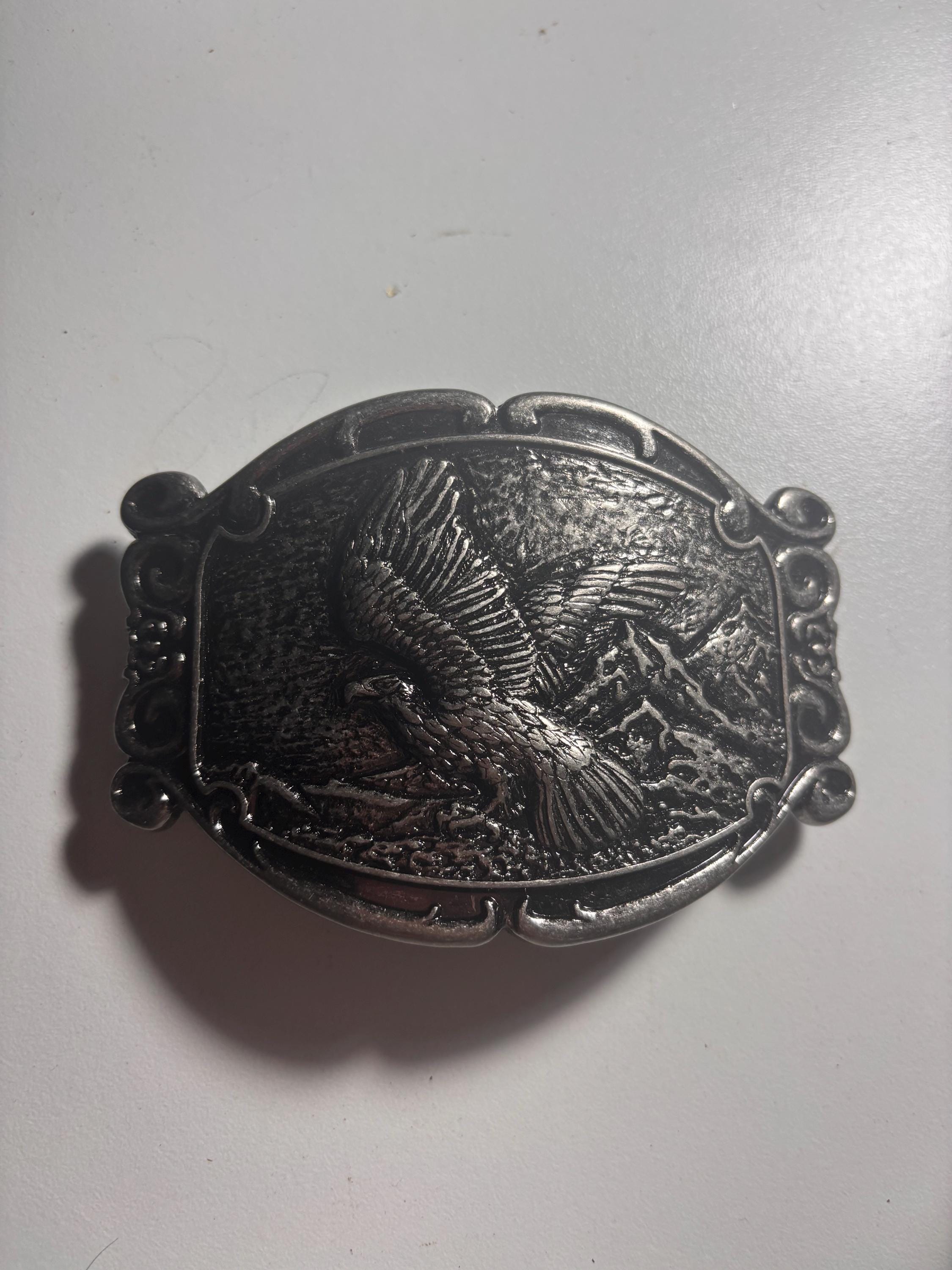 ?? Arroyo Grande Buckle Company Numbered Signed Pewter Hawaii Belt Buckle Vintage 1981 Commemorative American Oil Worker Belt Buckle  main image 3
