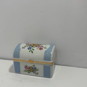 Vintage Schmid Floral Porcelain Trinket Box with Lid