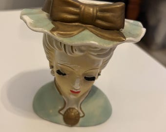 Retro Glamour Vintage Decorative Ceramic Lady Head Vases Vintage