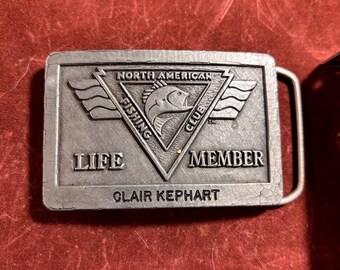 Vintage North American Fishing Club Member Belt Buckle