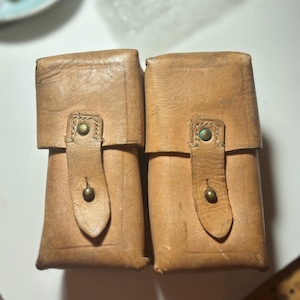 Yugoslavia CCCP USSR Army Military Leather Duo Double Ammo Pouch Mauser M48