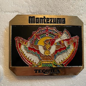 Vintage Black Montezuma Tequila Antique Classic Lightweight Belt Buckle For Men&#39;s and Women&#39;s