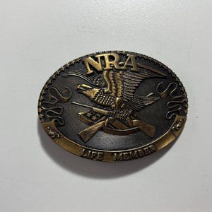 Vintage NRA Belt Buckle Limited Edition Life Member Brass Belt Buckle Collection