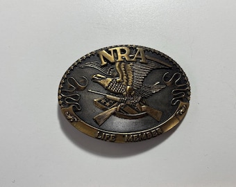 Vintage NRA Belt Buckle Limited Edition Life Member Brass Belt Buckle Collection