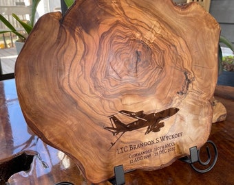 Custom, engraved olive wood serving/cheese/charcuterie board