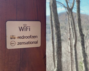 Laser Engraved Wi-Fi Instructional Signs For Rental House