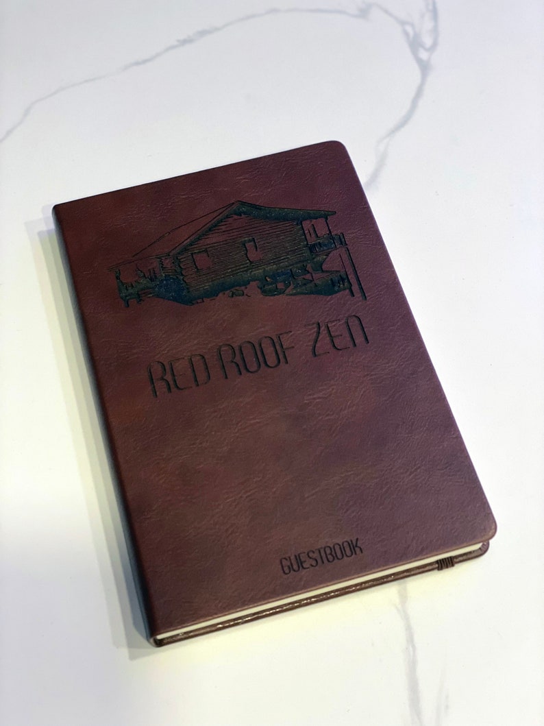 Custom Laser Engraved Guestbook Diary Notebook image 5